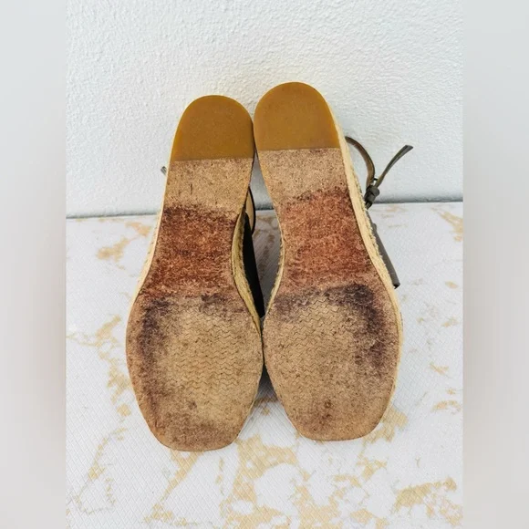 RAG & BONE Sayre II Gray Leather Espadrilles Sandal Studded Slingback - Picture 7 of 7